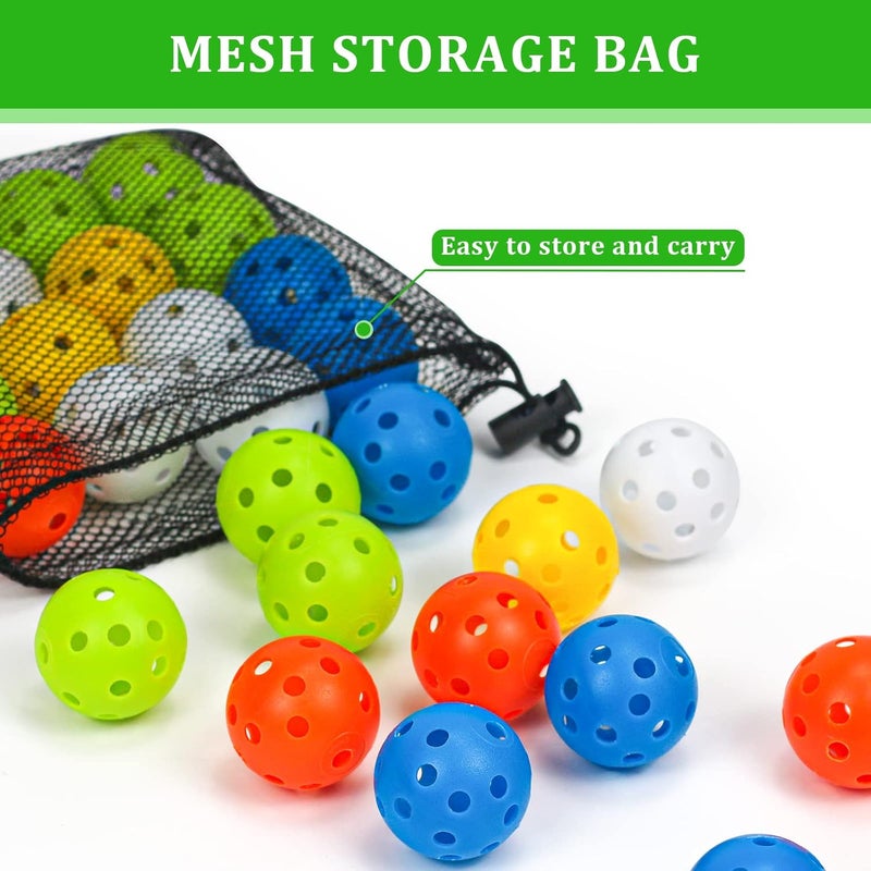 Bac-kitchen Plastic Golf Balls Practice Limited Flight Golf Training Ball Hollow Swing Practice Indoor Golf Balls with Mesh Drawstring Bag for Backyard Driving Range or Outdoor - Image 4